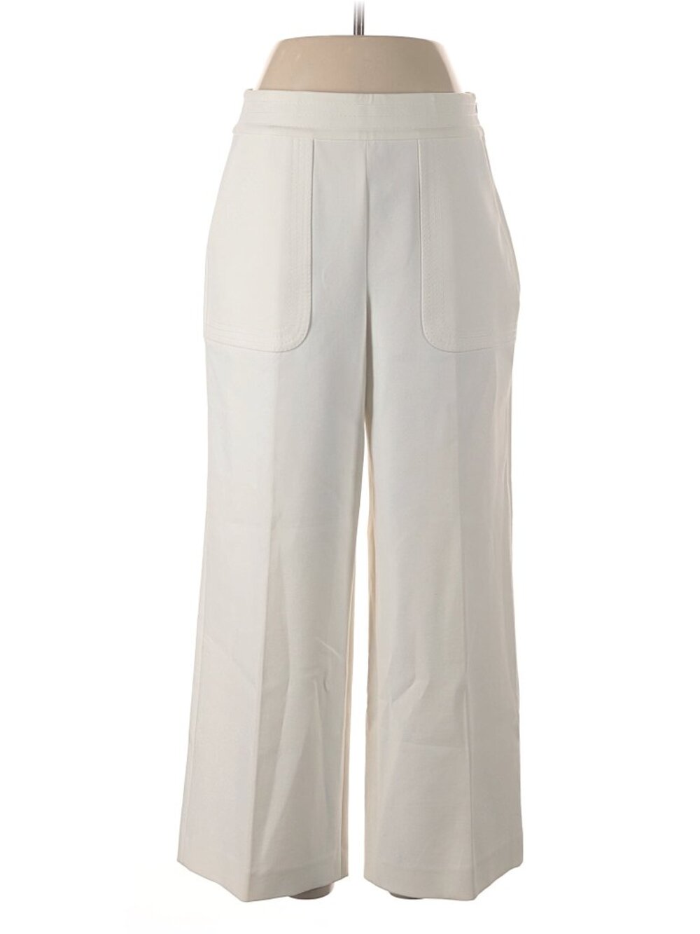 Kate Spade High-Rise Ivory Wide Leg Dress Cropped Pants Cotton Blend Size 2 NWOT